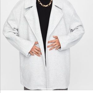 Zara Wide Lapel Light Wool Coat